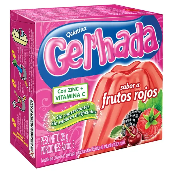 GELATINA FRUTOS ROJOS GELHADA*35G