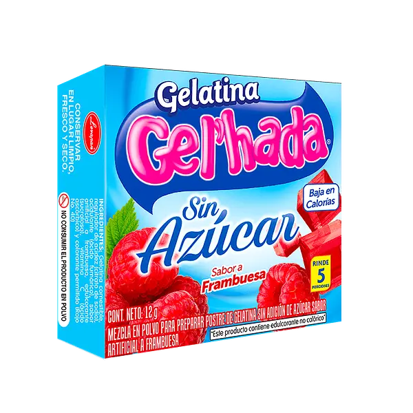 GELATINA FRAMBUESA LIGHT GELHADA*12G