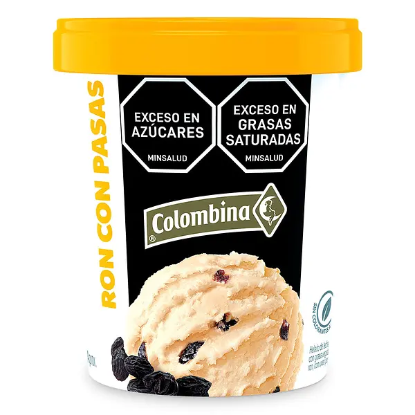 HELADO TARRO RON PASAS COLOMBINA * 1L