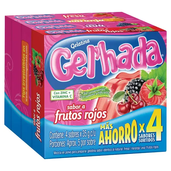 GELATINA SURTIDA GELHADA*40G*4U