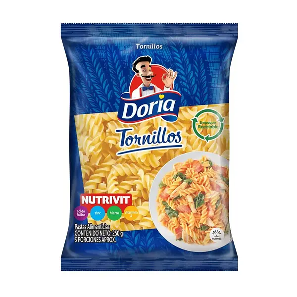 PASTA TORNILLOS DORIA *250 GR