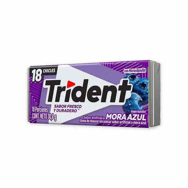 CHICLE MORA AZUL TRIDENT*18U
