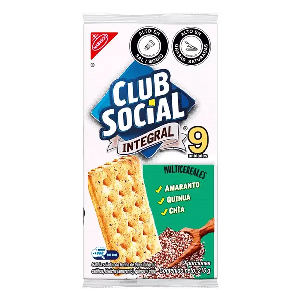 GALLETA MULTICEREAL CLUB SOCIAL*216G