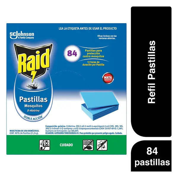 INSECTICIDA PASTILLA RAID*84