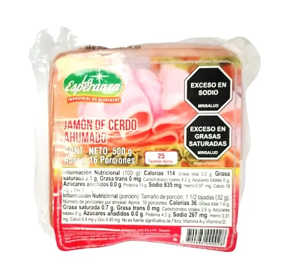 JAMON CERDO/POLLO LA ESPERANZA*500G