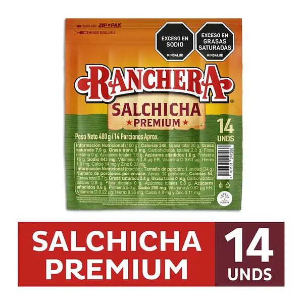 SALCHICHA PREMIUN RANCHERA*480G