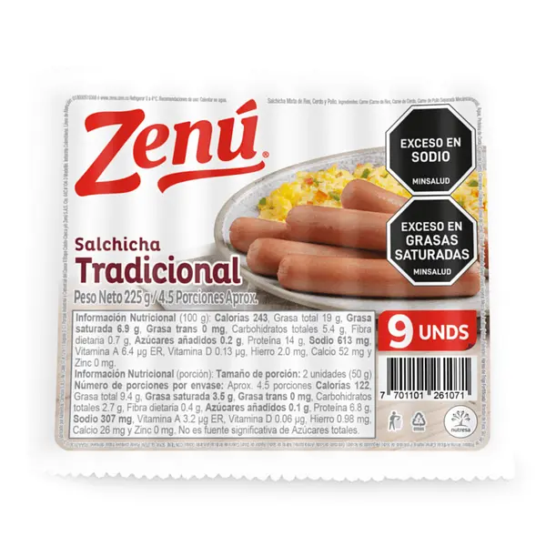 SALCHICHA TRADICIONAL ZENU *225G