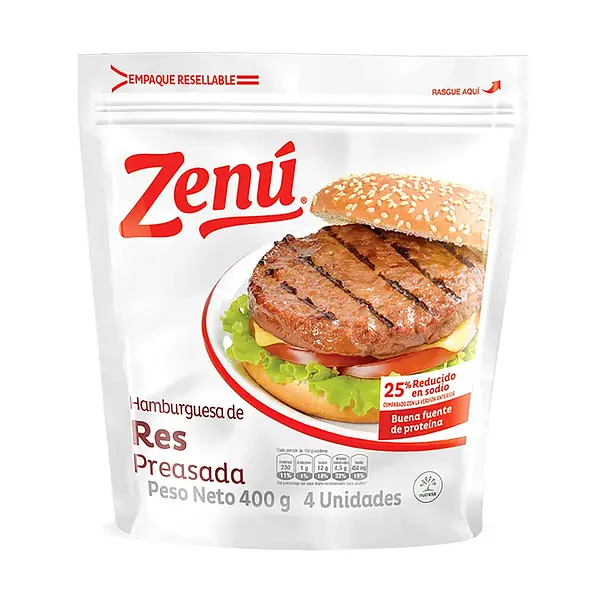 CARNE HAMBURGUESA ZENU*400GR
