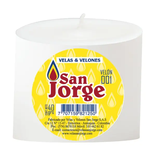 VELADORA BLANCA SAN JORGE #001