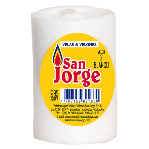 VELADORA BLANCA SAN JORGE #2