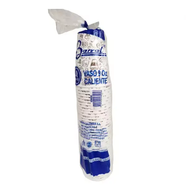 VASO CARTON 9OZ BARVAL*40U