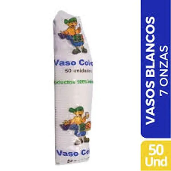 VASO DESECHABLE COLERO VACAN*50UN