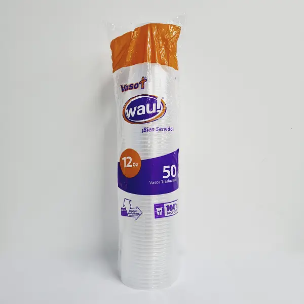 VASO DESECHABLE 12OZ WAU!*50U