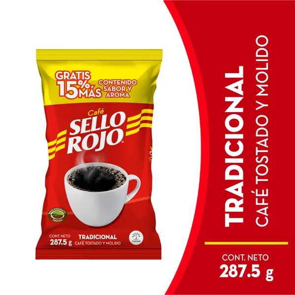 CAFE MOLIDO TRADICIONAL SELLO ROJO*287.5