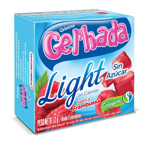 GELATINA FRAMBUESA LIGHT GELHADA*12GR