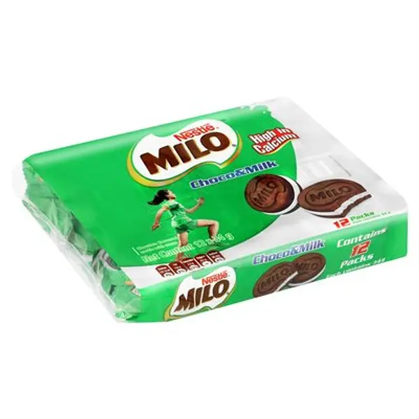 GALLETA CHOCO LECHE MILO *12 UND *408GR