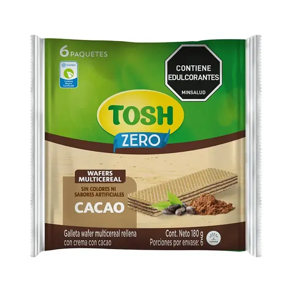 GALLETA CACAO WAFER TOSH*180G