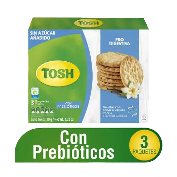 GALLETA PRO DIGEST VAINILLA TOSH*120G