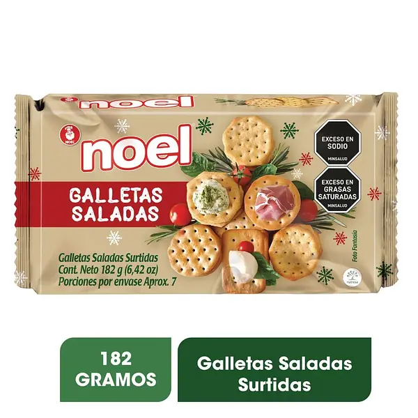 GALLETA NAVIDAD SALADA SURTIDA NOEL*182G