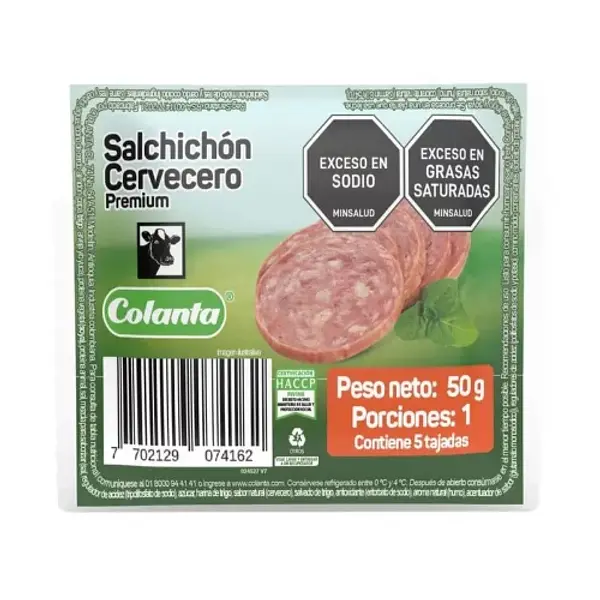 SALCHICHON CERVEZERO COLANTA *50G