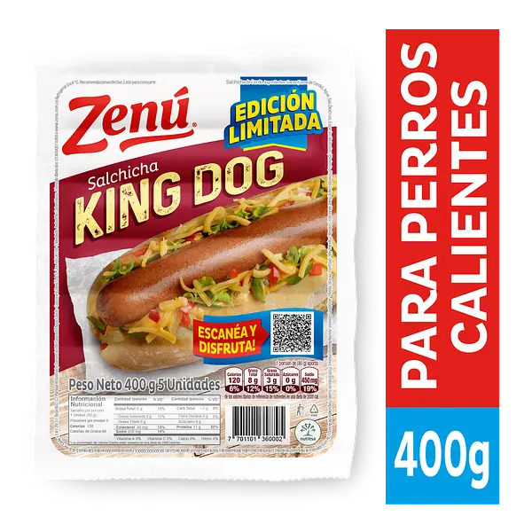 SALCHICHAS KING DOG ZENU *400 GR