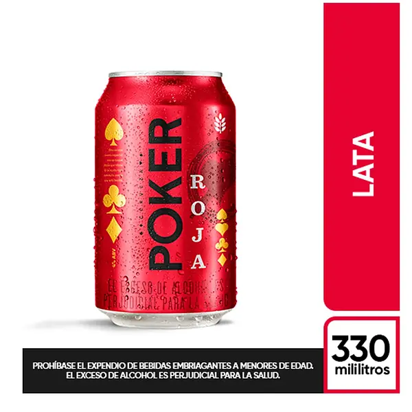 CERVEZA POKER ROJA*330CM