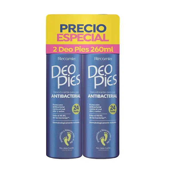 DESODORANTE PIES ANTIBACTERIAL DEOPIES*260M*2U