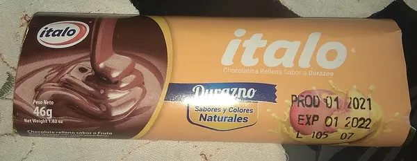 CHOCOLATINA DURAZNO ITALO *46G