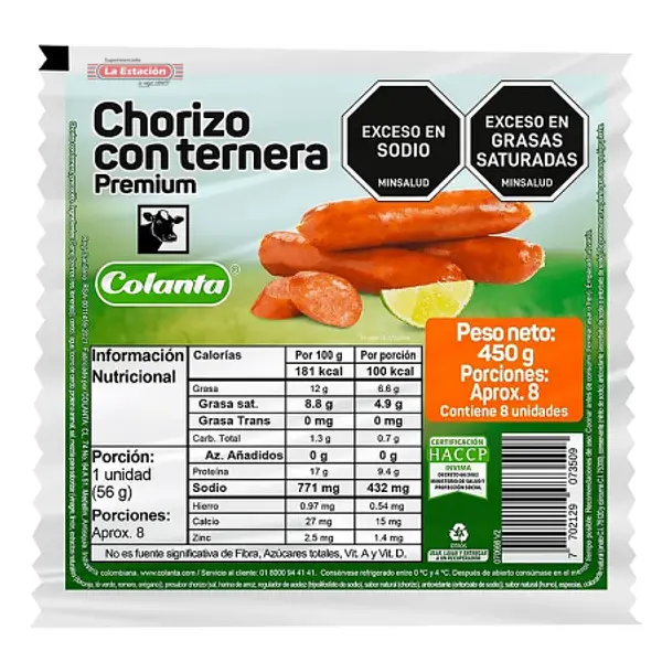 CHORIZO TERNERA COLANTA *8U