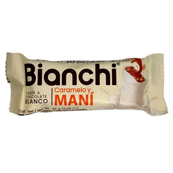 CHOCOLATINA CARAMELO MANI BIANCHI*25