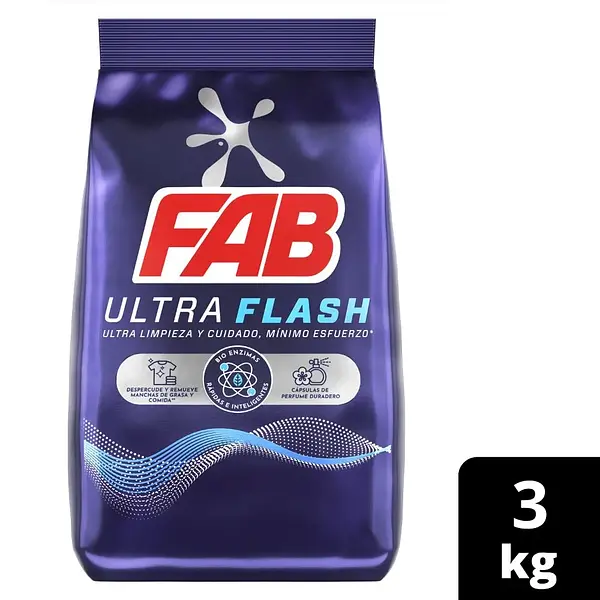 DETERGENTE POLVO ULTRA FLASH FAB *3K