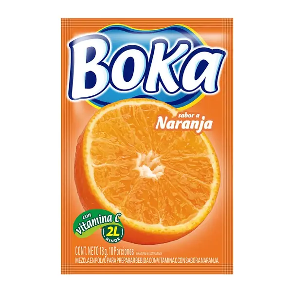 REFRESCO POLVO NARANJA BOKA*18G
