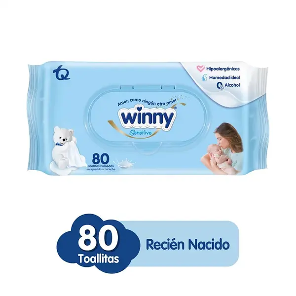 TOALLITAS HUMEDAS SENSITTIVE WINNY *80UN