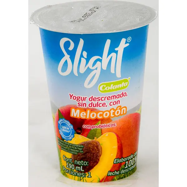 YOGURT MELOCOTON SLIGHT COLANTA *190 ML