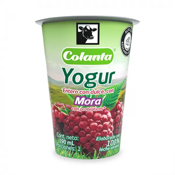 YOGURT MORA COLANTA*190 GR