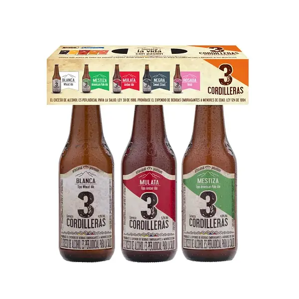 CERVEZA SURTIDA 3 CORDILLERAS*3U*330ML