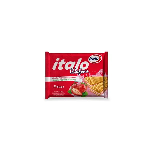 GALLETA FRESA WAFER ITALO*80GR