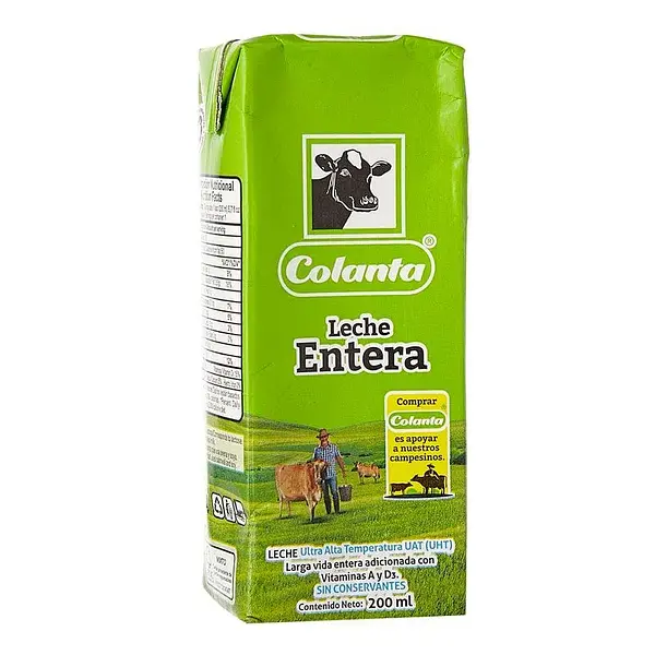 LECHE LIQUIDA ENTERA COLANTA*200ML