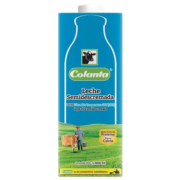 LECHE LIQUIDA SEMIDESCREMADA COLANTA*1L