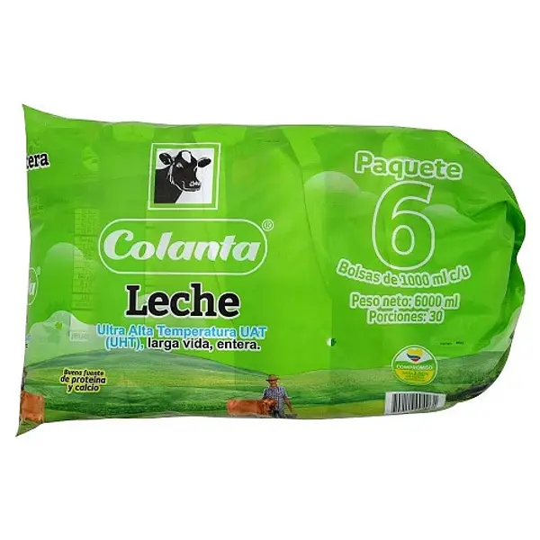 LECHE LIQUIDA ENTERA COLANTA*1L*6U