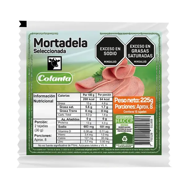 MORTADELA SELECCIONADA COLANTA * 225G