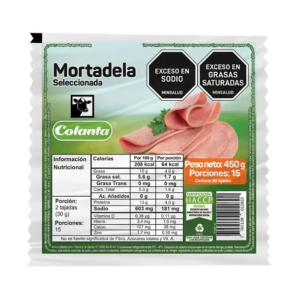 MORTADELA SELECCIONADA COLANTA *450 GR