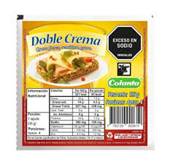 QUESO DOBLE CREMA COLANTA *125 C