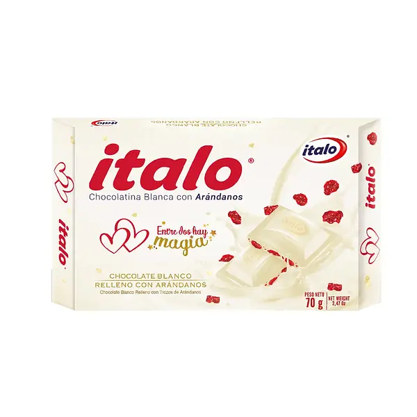 CHOCOLATINA ARANDANOS ITALO*70GR
