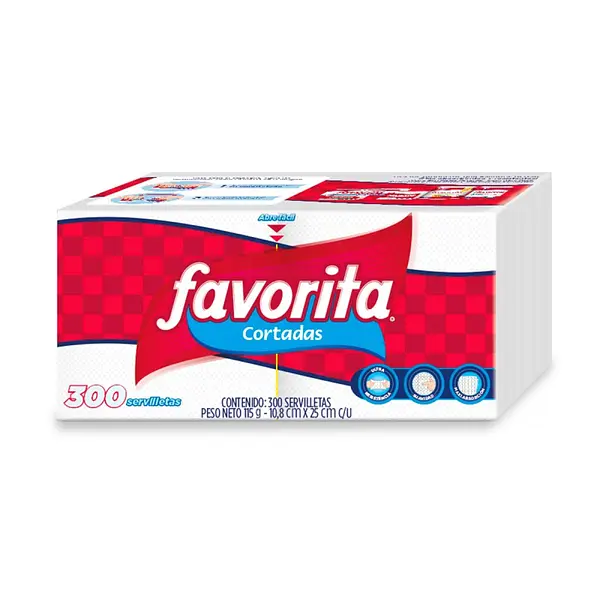 SERVILLETA CORTADA FAVORITA *300 UND