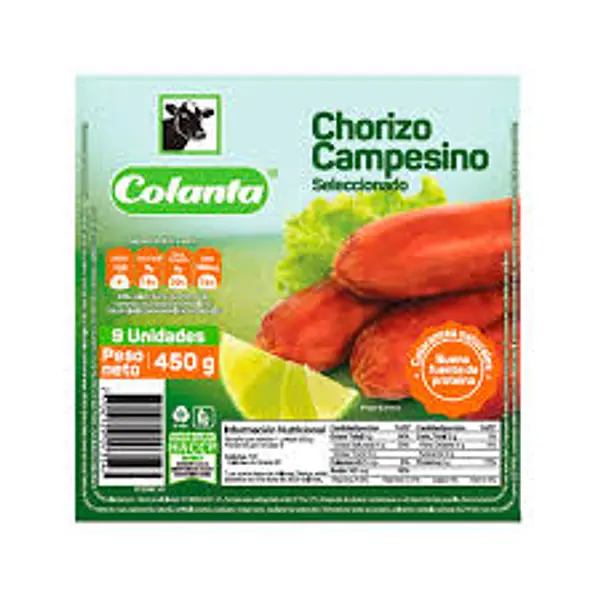 CHORIZO CAMPESINO COLANTA *9U *450 GR