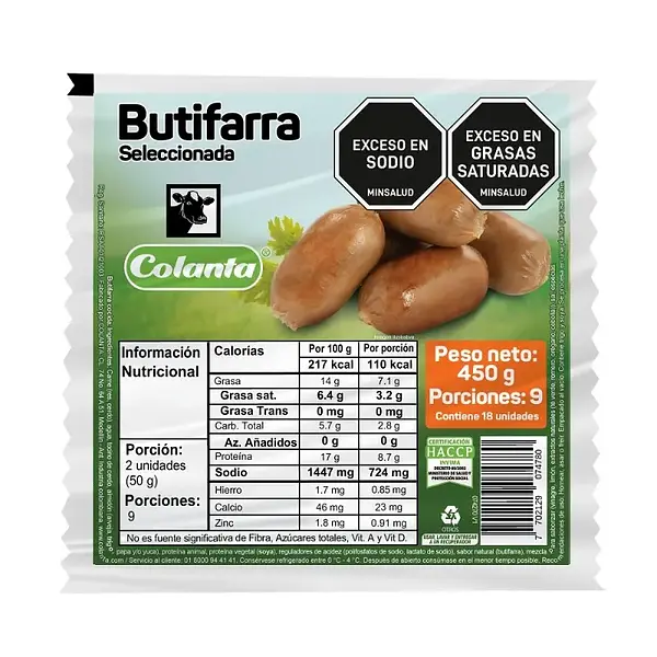 BUTIFARRA SELECCIONADA COLANTA*450G