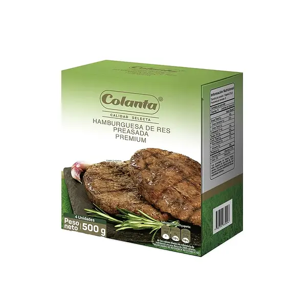 CARNE HAMBURGUESA PREMIUM COLANTA*500G