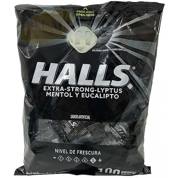 CARAMELO MENTA NEGRA PAPA HALLS*100UND
