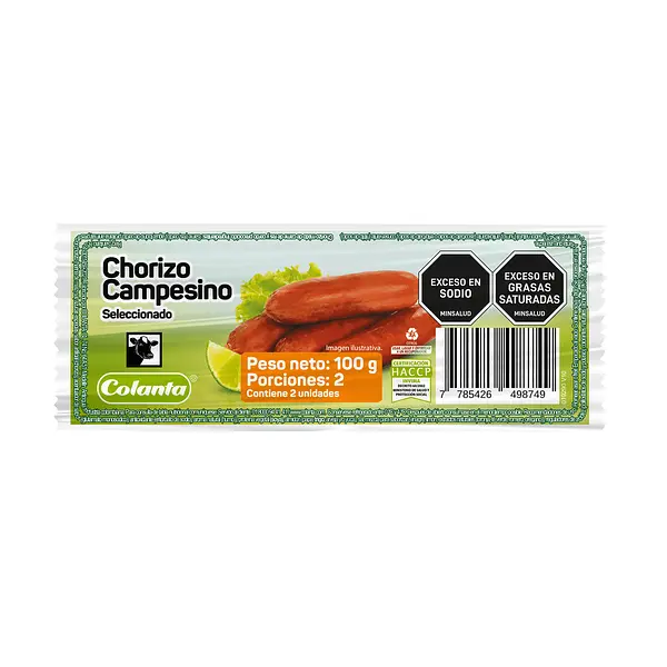 CHORIZO CAMPESINO COLANTA*100GR